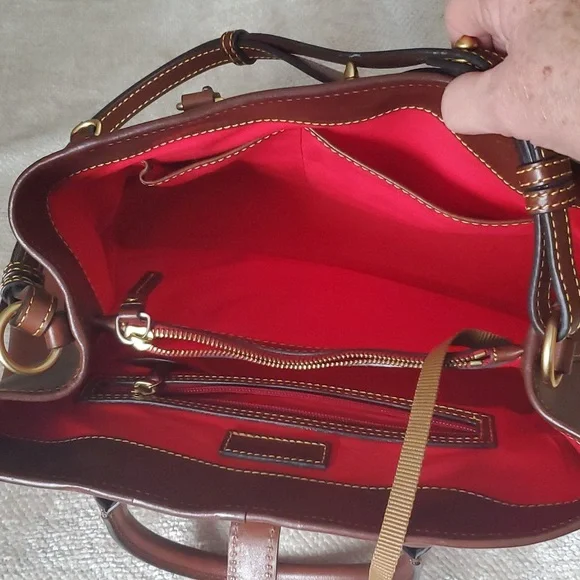 Dooney and Bourke Florentine Leather Perry Satchel - Picture 9 of 12